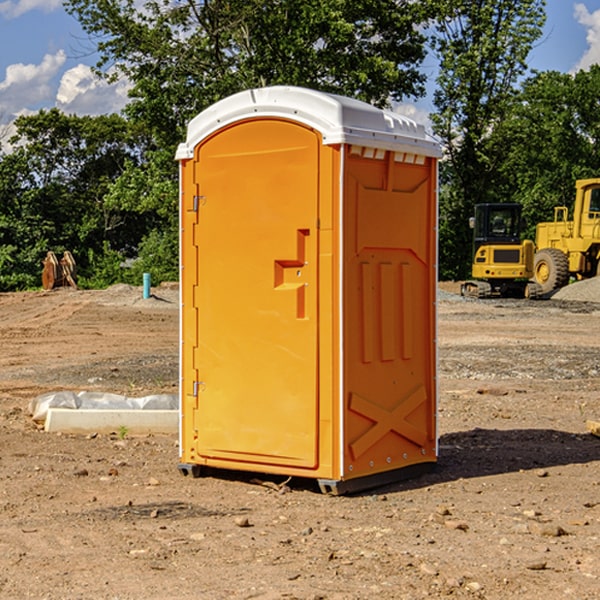 how often are the porta potties cleaned and serviced during a rental period in Alma